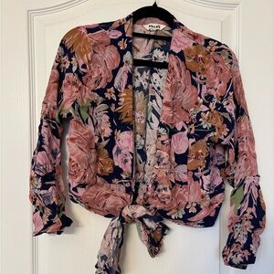 ROLLA'S Cropped Floral Tie-Front Top